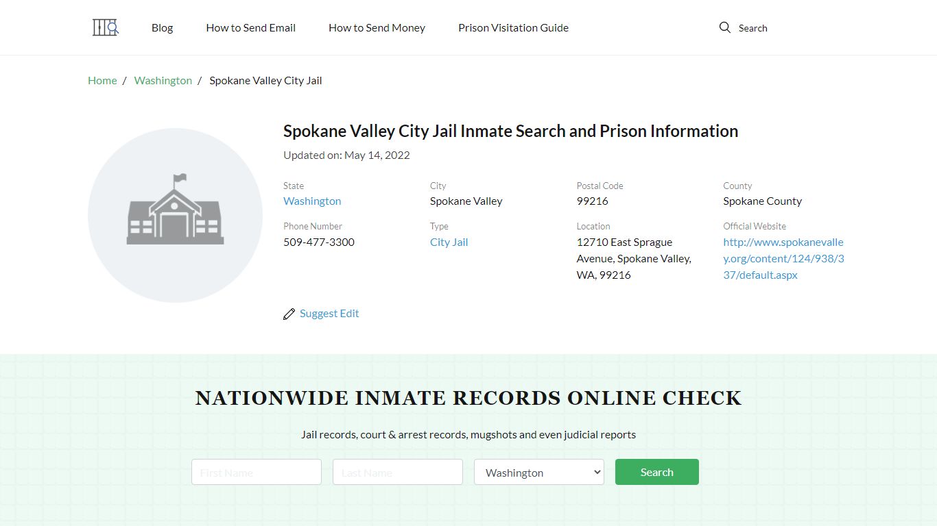 Spokane Valley City Jail Inmate Search, Visitation, Phone ...